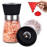 Kit 2 Moedor De Pimenta E Sal Com Funil De Silicone Em Aço Inox E Vidro Moedor De Sal Grosso Moedor Sal Moedor Pimenta Moedor De Sal Porta Sal Saleiro De Mesa Saleiro E Pimenteiro Bertaglia 