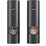 Kit 2 Moedor Elétrico De Sal E Pimenta Elétricos Conjunto Automático Recipiente De 70 Ml Indicador De Led Alimentado Por Pilha Original