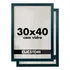 Kit 2 Moldura 30x40 Quadro C/ Vidro Poster Porta Certificado Cor Preto Liso