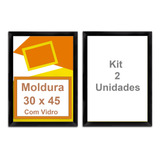 Kit 2 Molduras 30x45 Com Vidro Quadros 45x30 Laqueada