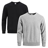 Kit 2 Moletom De Frio Masculino Liso Gola Redonda Macio E Flanelado Preto Cinza M
