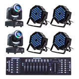 Kit 2 Moving Head Spot 60w 4 Canhão 36 Leds 3w Mesa Dmx