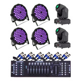 Kit 2 Moving Head Spot Led Osram 30w Canhão 54 Leds Mesa