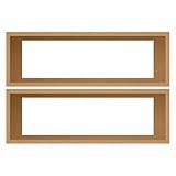 Kit 2 Nichos Decorativos Em MDF Cru Para Parede - 20x60x12cm Cor-NATURAL-Tamanho-20X60X12CM