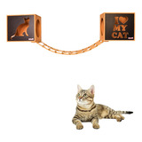 Kit 2 Nichos Gatos Ponte Mdf Cru Frente Preta 03 Pçs