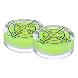 Kit 2 Nível Bolha Redondo 32 X 7 Mm Verde Furos Perfeito