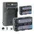 Kit 2 Np-fm500h + Carregador Para Sony A500 A550 Slt A57 A77
