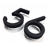 Kit 2 Números Flutuantes Para Casa Preto Fosco 25cm Altura
