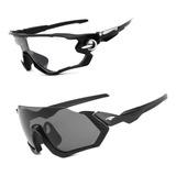 Kit 2 Óculos Bike Ciclismo Preto Sol Noturno Transparente Cor Preto E Transparente