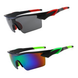 Kit 2 Óculos De Sol Bike Speed Ciclismo Esportivo Uv 400 Cor Da Armação Preto Cor Da Lente Preto E Espelhada