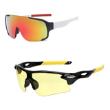 Kit 2 Óculos De Sol Ciclismo Esportivo Lente Visão Noturna