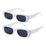 Kit 2 Óculos De Sol Retrô Vintage Proteção Uv Unissex Branco