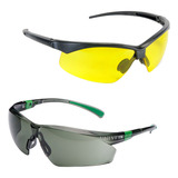 Kit 2 Óculos Esportivo Bike Ciclismo Mtb Escuro Noturno Cor Preto E Amarelo Cor Da Armação Preta Cor Da Lente Amarela E Preta Desenho N a