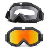 Kit 2 Óculos Paintball Snowboard Esqui Motocross Jet Ski Uv Armação Preto Lente Laranja E Transparente