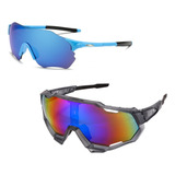 Kit 2 Óculos Sol Espelhado Ciclismo Mtb Uv400 Pesca Corrida