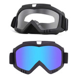 Kit 2 Óculos Uv Motocross Esqui Jet Ski Snowboard Paintball Armação Preto Lente Azul E Transparente