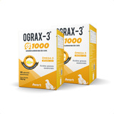Kit 2 Ograx 3 1000 Suplemento Omega 3 Cães gatos Avert