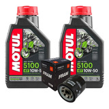 Kit 2 Óleo Motor 4t Motul 5100 10w50 Filtro Óleo Ph6017a