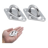 Kit 2 Olhal Aço Inox Suporte Base Losango Barco Ø8mm 400kg