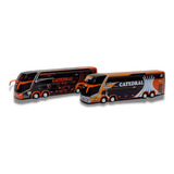 Kit 2 Ônibus Da Viação Catedral Leito E Pintura Antiga 30cm