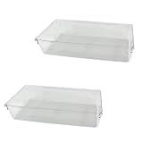 KIT 2 Organizador De Gavetas Transparente Para Cozinha Geladeira Gavetas Banheiro Escritório Quarto Calcinha Cueca Roupa Intima Joias Design Minimalista Multiuso 30x15