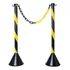 Kit 2 Organizador Fila Pedestal   5m Corrente Plástico Haste Cor Preto amarelo