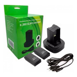 Kit 2 P Carreg Duplo C 2 Baterias Controle Xbox 360 4800mah