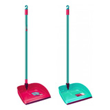 Kit 2 Pá De Lixo Plástica Dobrável Com Cabo Longo 90 Cm