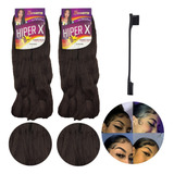 Kit 2 Pacotes Cabelo Jumbo Hiperx Tranças Escova Baby Hair