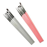 Kit 2 Pacotes X 5un Conjuntos De Pinceis Para Unhas Manicure