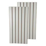 Kit 2 Painel Canaletado Em Mdf Branco 120x60cm Para Ganchos