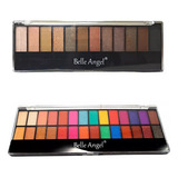 Kit 2 Paletas De Sombras Belle Angel Nude colorida 40 Cores