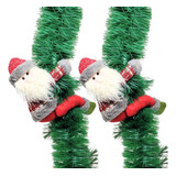 Kit 2 Papai Noel Decor Prendedor Cortina Pelúcia 37cm