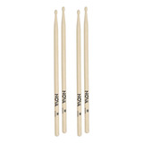 Kit 2 Pares Baquetas Nova By Vic Firth 5b Hickory Ponta Made