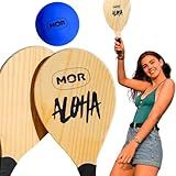 Kit 2 Pares De Raquete Frescobol Aloha Mor Beach Tennis Jogos De Praia Verão Para 2025 Conjunto Com Custo Beneficio - 1 Bolinha Extra
