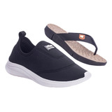 Kit 2 Pares De Sapatos Tênis E Tamanco Ortopédico Leve Macio