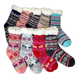 Kit 2 Pares Meia Lã Adulto Forrada Antiderrapante Inverno