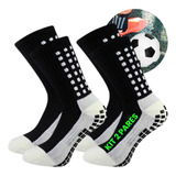 Kit 2 Pares Meias Antiderrapante Futebol Pro Socks Esportiva
