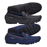 Kit 2 Pares Mocassim Drive Masculino Confortável Ref Az Pr 3