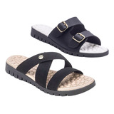 Kit 2 Pares Sandalia Feminina Chinelo Rasteirinha Ortopédica