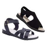 Kit 2 Pares Sandália Feminina Rasteirinha Ortopédica Macia