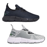 Kit 2 Pares Tênis Masculino Leve Caminhada Academia E Treino