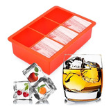 Kit 2 Pc Forma De Silicone 6 Gelo Cubo Grande 4 8cm