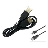 Kit 2 Pçs Cabo Usb Macho Usb Femea Extensor Usb 80 Cm