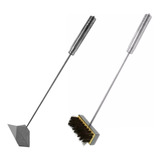 Kit 2 Pçs Forno Pizza Limpeza Vassoura Rastelo Em Inox