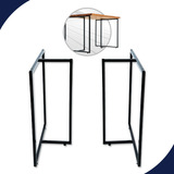 Kit 2 Pé De Mesa Estação De Trabalho Escritório Em Aço 75x58