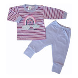 Kit 2 Peças Conjunto Blusa Calça Mijão Pé Reversível Bebê