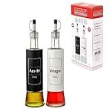 Kit 2 Peças Galheteiro De Vidro Porta Vinagre Azeite 310ml
