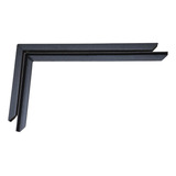 Kit 2 Peças Mão Francesa Cantoneira Reforçada 50 Cm Preto