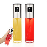 Kit 2 Peças Porta Azeite E Vinagre Spray Em Aço Inox E Vidro